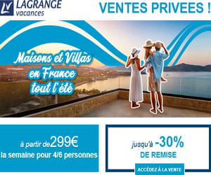 Bon plan Eté 2026 Maisons et villas en France : jusqu'à -30% sur toutes les résidences LAGRANGE avec piscine privée ou commune